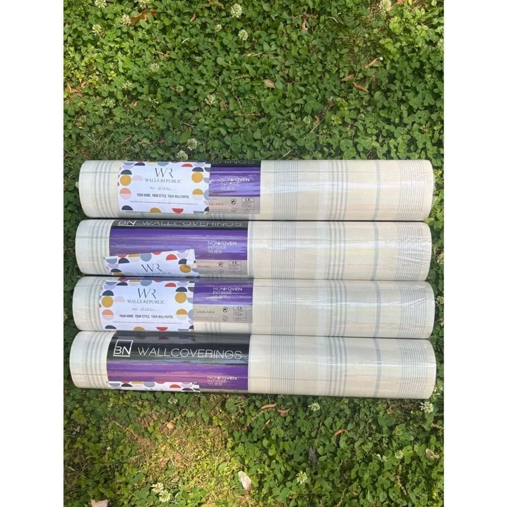 Walls Republic Path Ivory Nonvoven Striped Wallpaper # R1251 ~ 4 Rolls ~ New